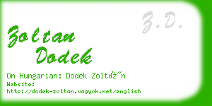 zoltan dodek business card